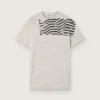 Unisex-Hemd aus grau meliertem Jersey mit Flaggenprint