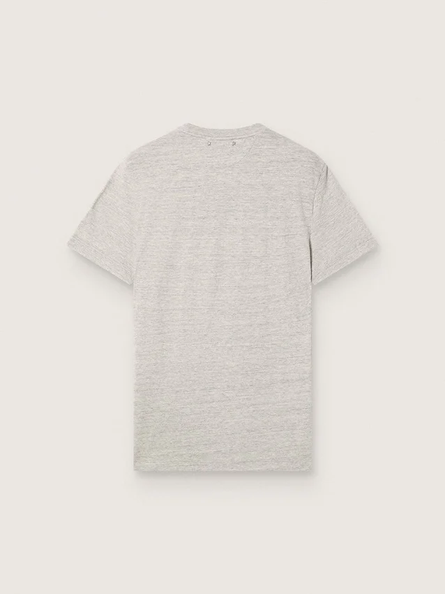 Unisex-Hemd aus grau meliertem Jersey mit Flaggenprint
