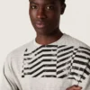 Unisex-Hemd aus grau meliertem Jersey mit Flaggenprint