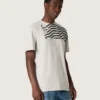 Unisex-Hemd aus grau meliertem Jersey mit Flaggenprint