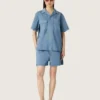 Unisex-Shorts aus hellblauem Baumwolltwill