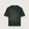 Unisex-Hemd aus schwarzem Baumwolljersey mit gesticktem Logo