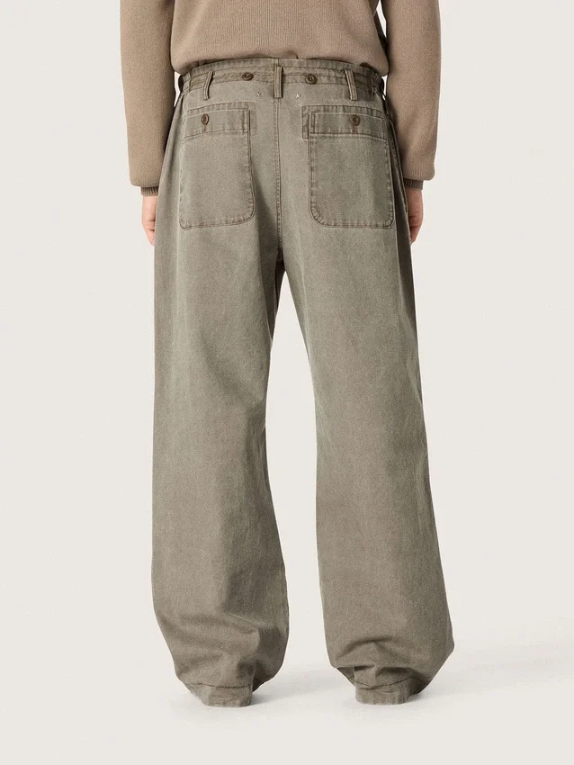 Unisex-Hose aus grauem Denim mit Kordelzug und Stern