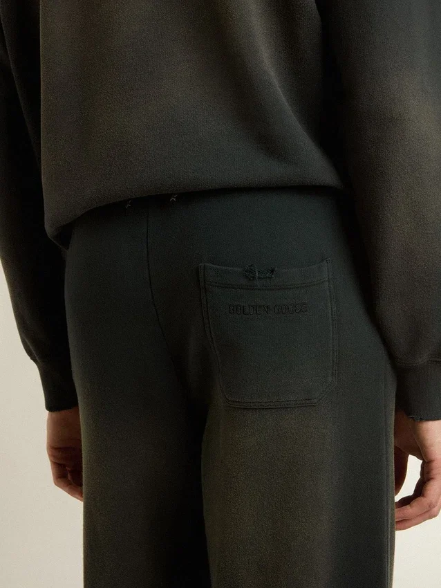 Unisex-Jogginghose in gewaschenem Schwarz