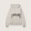 Unisex-Kapuzen-Sweatshirt aus grauer Baumwolle mit Vintage-Flaggenprint
