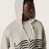 Unisex-Kapuzen-Sweatshirt aus grauer Baumwolle mit Vintage-Flaggenprint