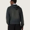 Unisex-Kapuzen-Sweatshirt aus schwarzer Baumwolle mit Bleich-Effekt
