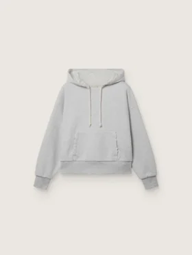 Unisex-Kapuzen-Sweatshirt «Star» aus grau melierter Baumwolle