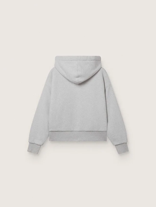 Unisex-Kapuzen-Sweatshirt «Star» aus grau melierter Baumwolle