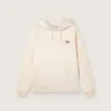 Unisex-Kapuzen-Sweatshirt «Star» aus weisser Baumwolle mit Logo-Print