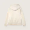 Unisex-Kapuzen-Sweatshirt «Star» aus weisser Baumwolle mit Logo-Print