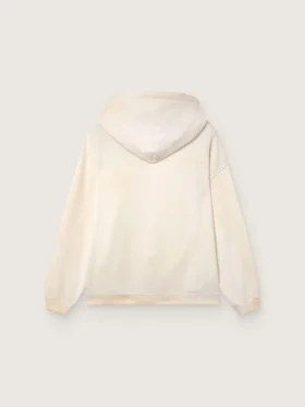 Unisex-Kapuzen-Sweatshirt «Star» aus weisser Baumwolle mit Logo-Print