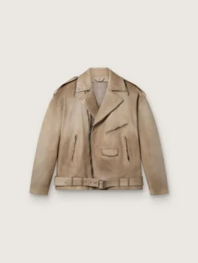 Unisex-Lederjacke, von Hand bearbeitet und gefärbt