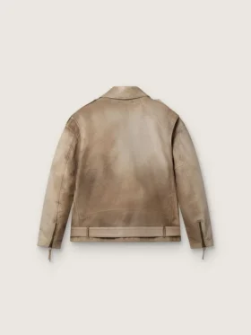 Unisex-Lederjacke, von Hand bearbeitet und gefärbt