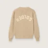 Unisex-Pullover für Kinder in Goldbeige mit Rippmuster und Logo auf dem Rücken