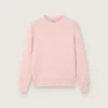 Unisex-Pullover für Kinder in Rosa mit Rippmuster und Golden-Logo auf dem Rücken
