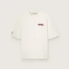 Unisex-Resort-Hemd aus weisser Baumwolle mit Aufdruck und Logo