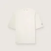 Unisex-Resort-Hemd aus weisser Baumwolle mit Aufdruck und Logo