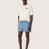 Unisex-Resort-Hemd aus weisser Baumwolle mit Aufdruck und Logo