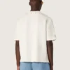 Unisex-Resort-Hemd aus weisser Baumwolle mit Aufdruck und Logo