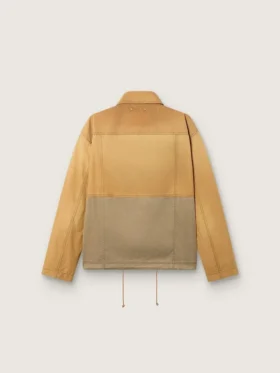 Unisex-Safarijacke aus beiger und militärgrüner Baumwolle mit Maxi-Taschen