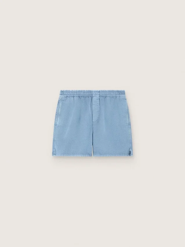 Unisex-Shorts aus hellblauem Baumwolltwill