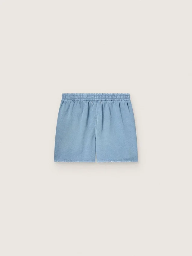 Unisex-Shorts aus hellblauem Baumwolltwill