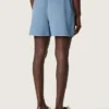Unisex-Shorts aus hellblauem Baumwolltwill