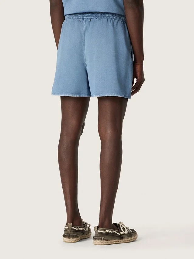 Unisex-Shorts aus hellblauem Baumwolltwill