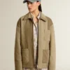 Unisex-Steppjacke in Khaki-Tönen