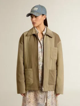 Unisex-Steppjacke in Khaki-Tönen