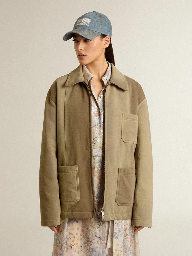 Unisex-Steppjacke in Khaki-Tönen