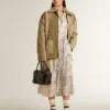Unisex-Steppjacke in Khaki-Tönen