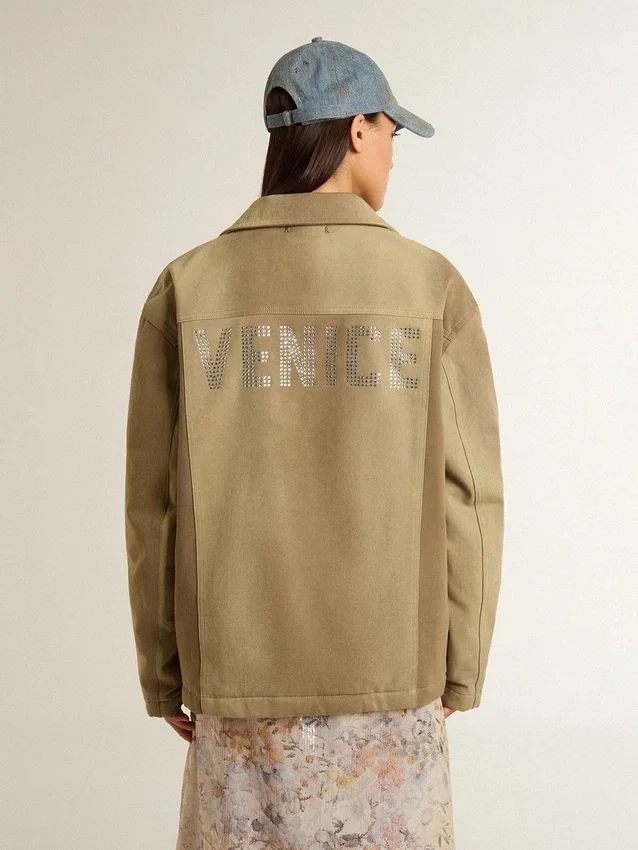 Unisex-Steppjacke in Khaki-Tönen