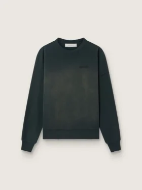 Unisex-Sweatshirt aus abgenutzter schwarzer Baumwolle mit gesticktem Logo