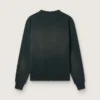 Unisex-Sweatshirt aus abgenutzter schwarzer Baumwolle mit gesticktem Logo