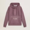 Unisex-Sweatshirt aus mauvefarbener Baumwolle mit Aufdruck auf der Vorderseite