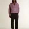 Unisex-Sweatshirt aus mauvefarbener Baumwolle mit Aufdruck auf der Vorderseite