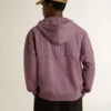 Unisex-Sweatshirt aus mauvefarbener Baumwolle mit Aufdruck auf der Vorderseite