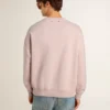 Unisex-Sweatshirt mit Rundhalsausschnitt in Altrosa und grünem Logo-Aufdruck