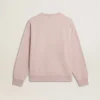 Unisex-Sweatshirt mit Rundhalsausschnitt in Altrosa und grünem Logo-Aufdruck