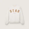 Unisex-Sweatshirt «Star» aus grau melierter Baumwolle mit «Star»-Stickerei