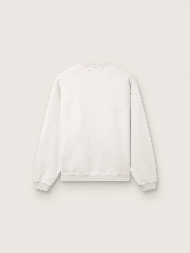 Unisex-Sweatshirt «Star» aus grau melierter Baumwolle mit «Star»-Stickerei