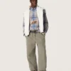 Oversize-Herrenhemd aus Baumwolle mit Karomuster in Indigo und Beige