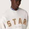 Unisex-Sweatshirt «Star» aus grau melierter Baumwolle mit «Star»-Stickerei