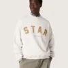 Unisex-Sweatshirt «Star» aus grau melierter Baumwolle mit «Star»-Stickerei