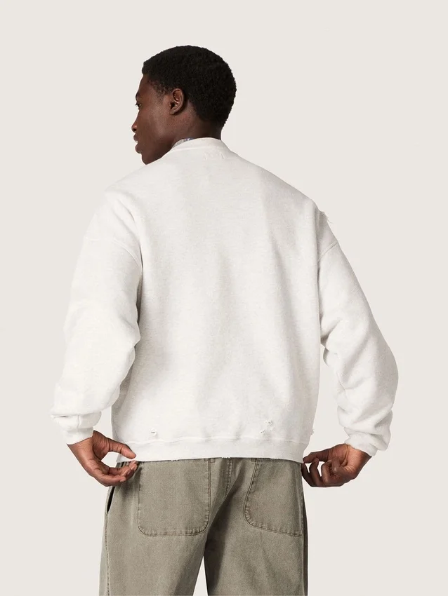 Unisex-Sweatshirt «Star» aus grau melierter Baumwolle mit «Star»-Stickerei