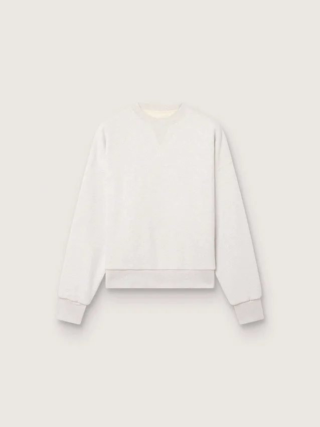 Unisex-Sweatshirt «Star» aus grauer Baumwolle mit Stickerei und Kristallen