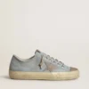 V-Star für Damen aus hellblauem Canvas mit taubengrauem Lederstern