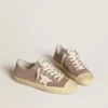 V-Star für Damen aus hellbraunem Metallic-Wildleder mit cremefarbenem Lederstern